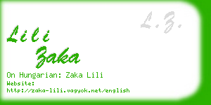 lili zaka business card